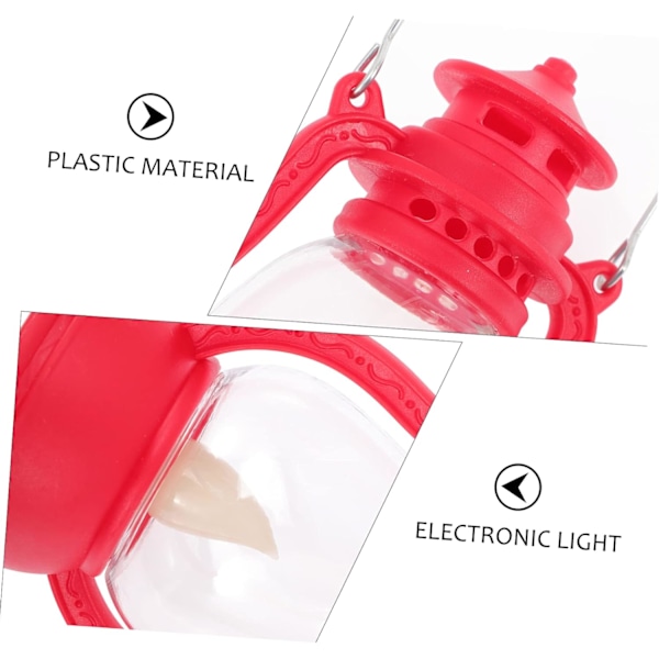 1 Set Retrolykta Utomhus Campinglampa Liten Campinglykta Röd 2-pack