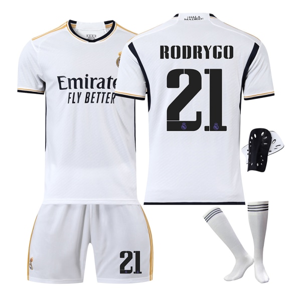 Real Madrid fodboldtrøje 2023-24 20 Vinicius 10 Modric 9 Benzema nr. 7 Hazard trøjeversion Home No. 10 + socks and gear XXL