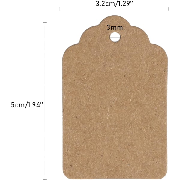 100 stk Kraft prislapper 3,2x5 CM Tag butikklapper Clot DXGHC