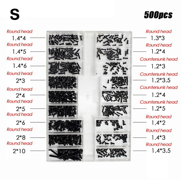 500pcs/ set Watch Glasses Screws SS