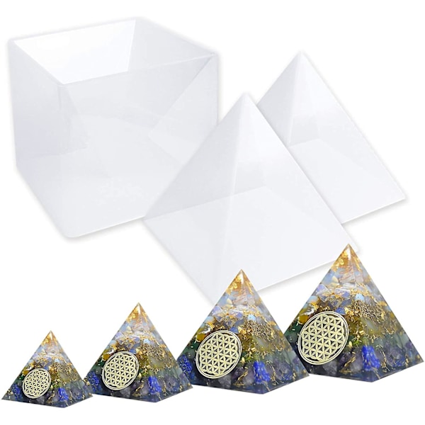 Pyramideforme Forme til Harpiks, Store Silikon Pyramideforme, Silikon Harpiksforme til DIY Orgonit Orgon Pyramide, Orgonit Smykker, Perfekt til Papirvægt, Hjem
