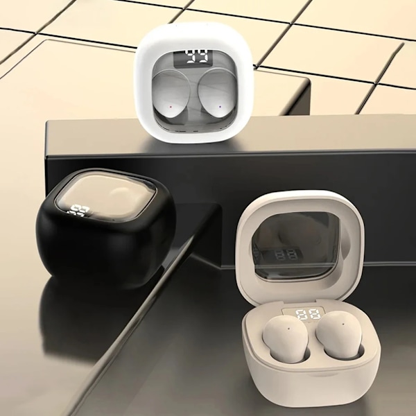 Osynliga Sömn-Hörlurar Trådlösa Bluetooth Hörlurar In-Ear Headset Med Mic Brusreducering HiFi Tung Bas Hörlurar (Vit (Engelsk version)) White (English version)