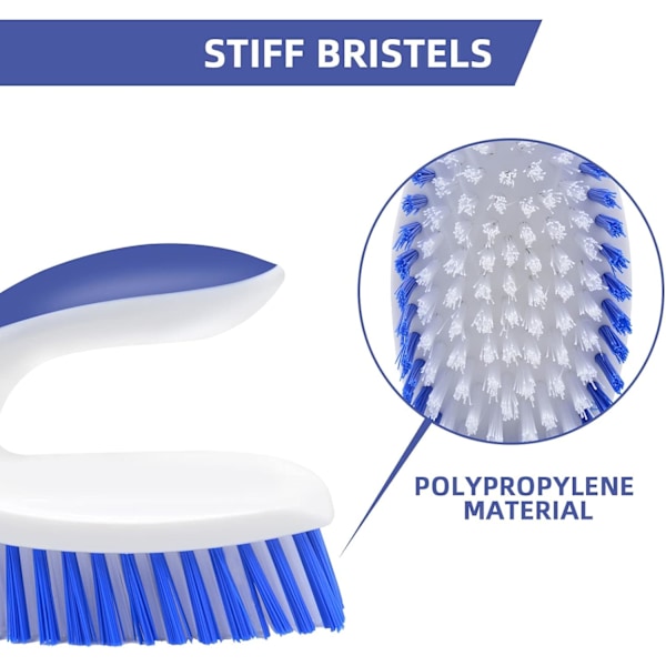 2-pack Skrubbborste med Bekvämt Grepp, Stiva Borst för Rengöring