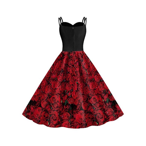 Kvinners Halloween-kjole Vintage Swingkjole Rød Ed 2XL