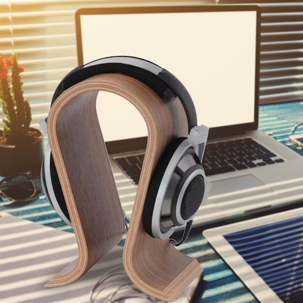 Hovedtelefonholder i træ Træ Hovedtelefonophæng Headset Display Rack 0.1