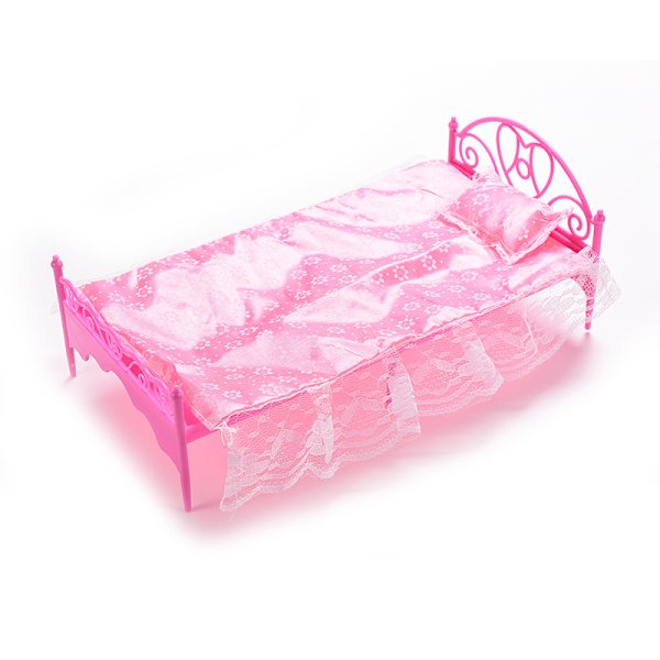 Sängset för Barbie dockhusmöbler & kudde