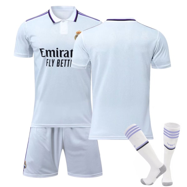 Uusi 22-23 Real Madrid jalkapalloasu miesten nro 10 Modric nro 9 Benzema paita lasten harjoitus- ja kilpailupuvut No number + socks 16 size children