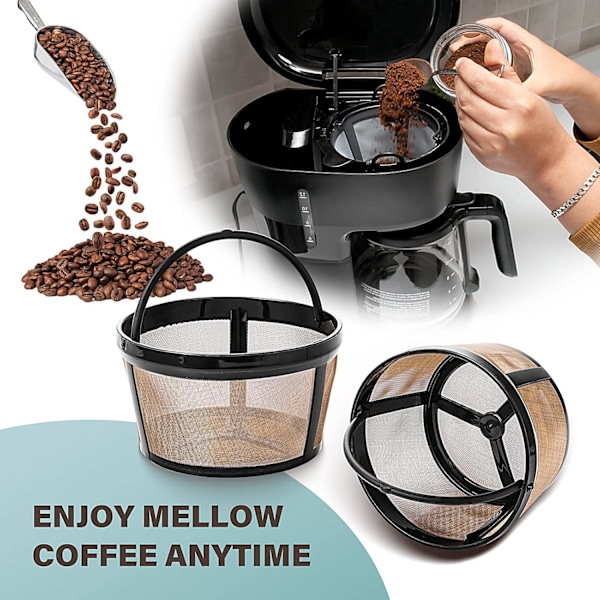 Genanvendelig kaffefilter, 4-kop kurv kaffefilter udskiftning permanent kaffefilter kaffefilter udskiftning