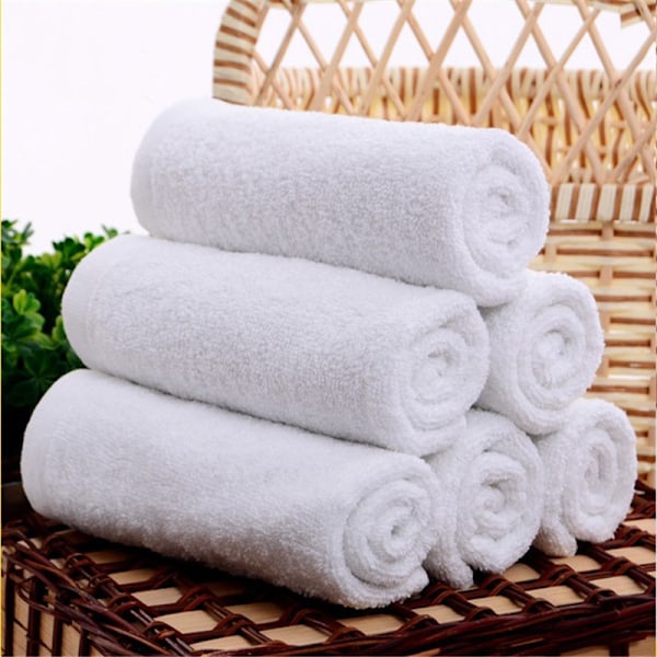 High-quality white cotton bath towels, 6-pack 35*75 cm bath towel