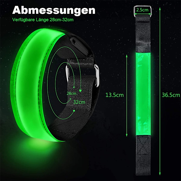 Latautuva LED-ranneke, 2 valoa säteilevää ranneketta USB:llä