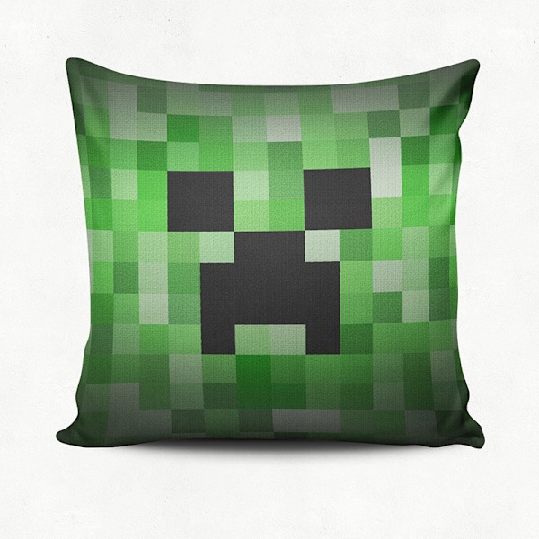 Set med 1 Minecraft Creeper dekorativa örngott, Minecraft örngott tryckt örngott ländryggkudde kudde bilsoffa kudde