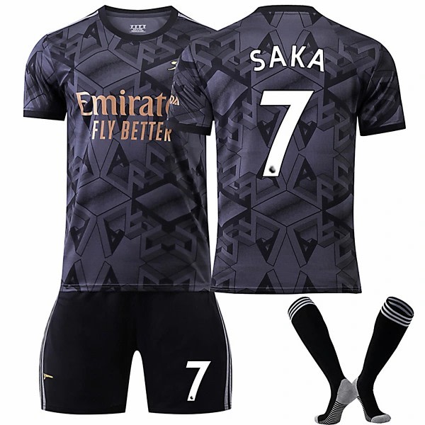 Arsenal FC 22-23 Bortalagetröja SAKA Nr. 7 Fotbollströja kit 26