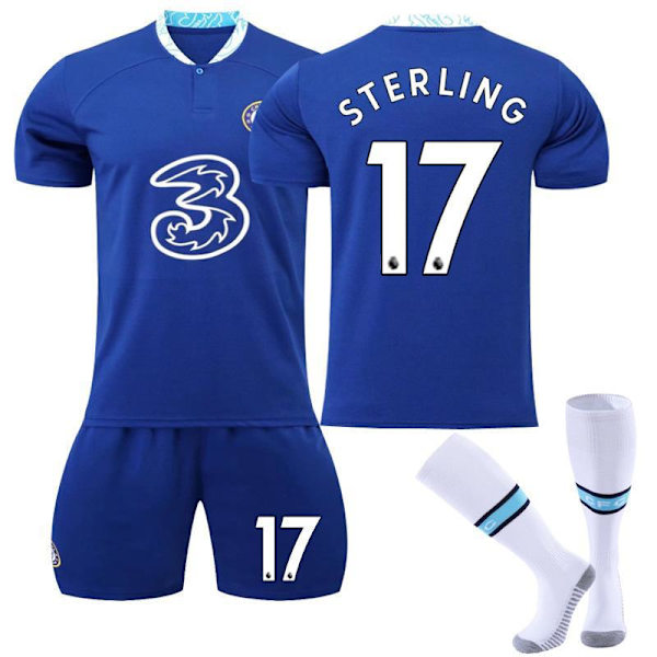 22-23 Chelsea kotipaita nro 9 Aubameyang 7 Kante 10 Pulisic jalkapalloasusetti 19 Mount paita No. 17 with socks #M