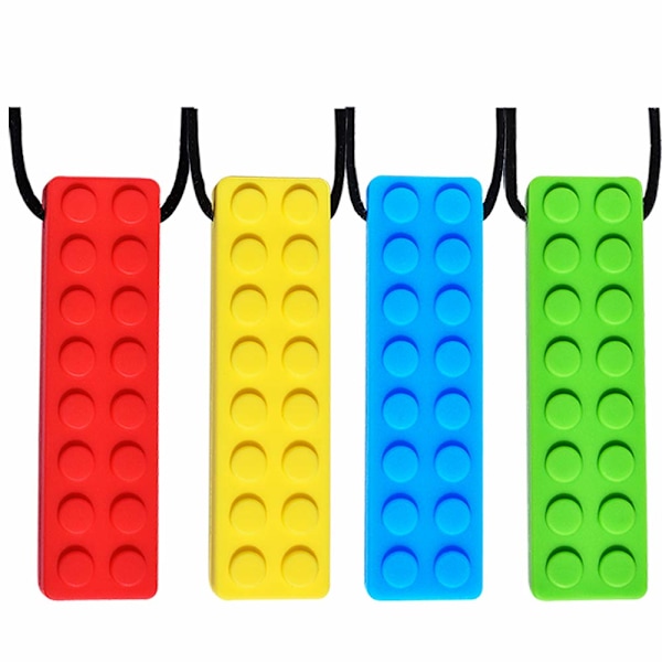 Tuggbart Halsband, Sensoriskt Tuggbart Halsband Paket för Barn med Tandsprickning, Biting Behov, Oral Motor Tuggbart, för Pojkar & Flickor(4PCS)