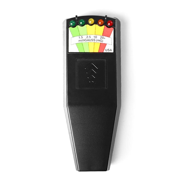 Elektromagnetisk Felt Spøgelsesjagt EMF Gauss Meter Strålingsdetektor Bærbar Magnetisk Feltmonitor til 5 LED Gauss Meter Black