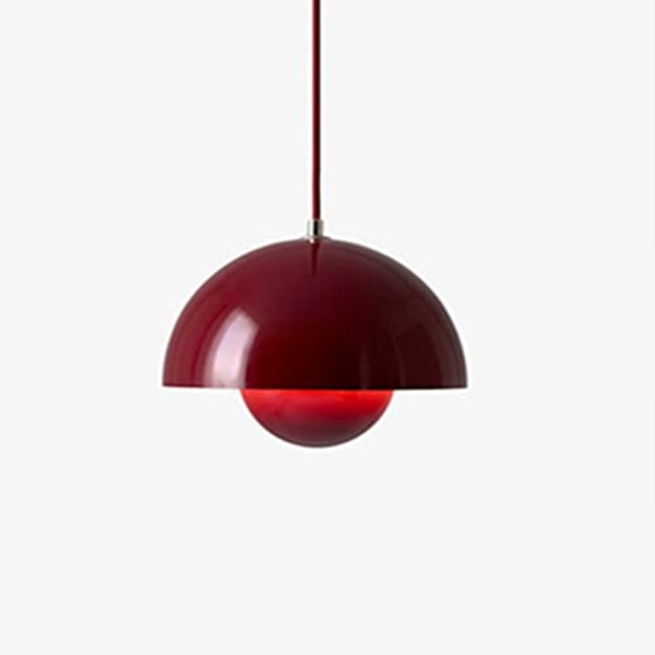 CraftThink LED-pendelbelysning, klotformad infälld taklampa, modern metallupphängningslampa för vardagsrum, sovrum, matsal, R röd RED 10 inches