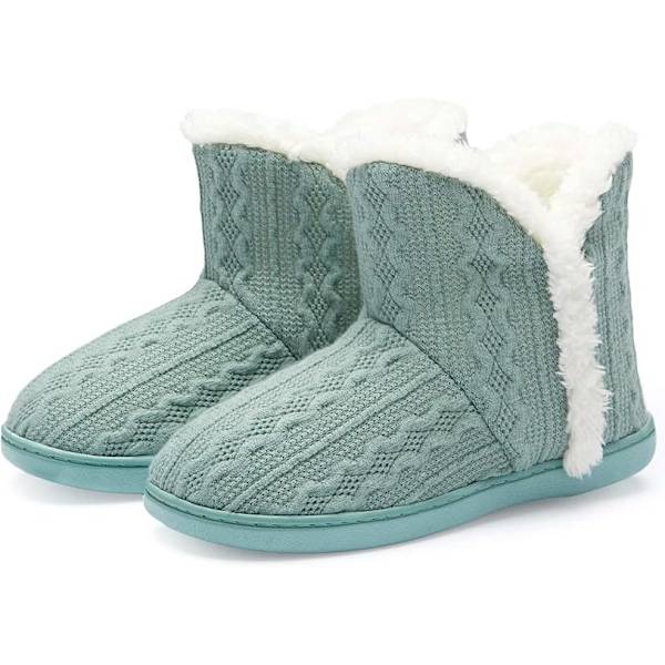 Varma Bootiestofflor för Kvinnor, Fluffiga Plåster, Inomhus & Utomhus, Vinterbootiestofflor