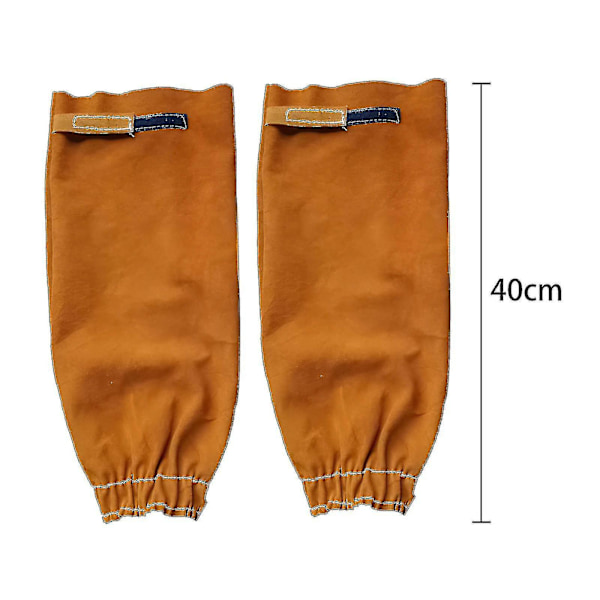 Læder varme- og flammehæmmende svejsearbejde ærmer til kvinder og mænd, okselæder svejsning oversleeve arm beskyttelse, orange A-YUHAO