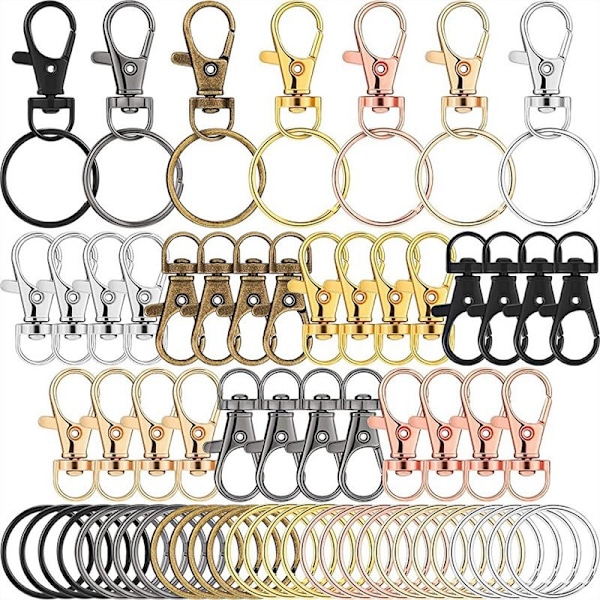 140pcs Keychains Carabiner Keychain Snap Hook Lobster Lock Keychain Clip Keychain for Keychain