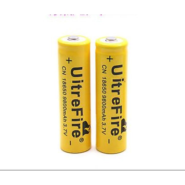 To 18650 Lithium Batterier 9800mah Stor Kapacitet 3.7v Lommelygte Lille Blæser Genopladelig Batteri