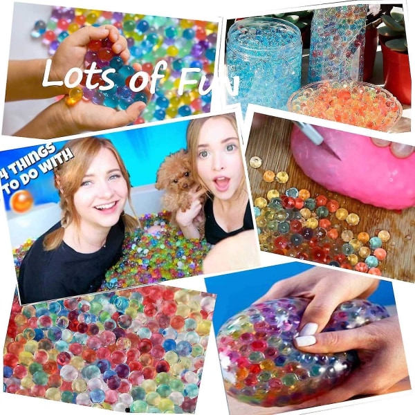 Vattenpärlor Pack Rainbow Mix 50 000 Pärlor Växande Bollar, Jelly Vatten Gel Pärlor för Barn Sensoriska Leksaker, Vasar, Växter, Bröllop och Heminredning