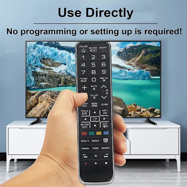 AA59-00543A Erstatningsfjernkontroll for LED LCD Plasma 3D TV UE40D8000YU PS51D8000FU UE55D7000LU UE55D8000YU (FMY) black