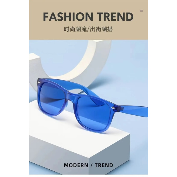 UV400 lyxiga unisex solglasögon Transparenta godisfärgade glasögon reklam privat label solglasögon Blue Cheap