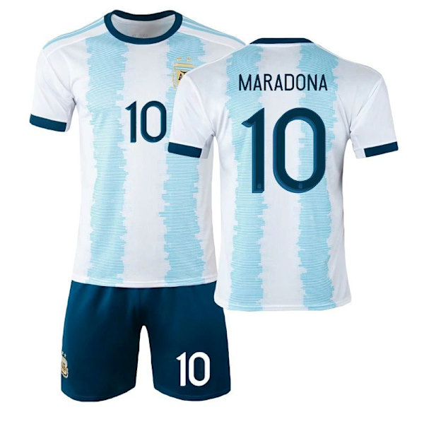 1986 Retro Argentiinan kotipaita nro 10 Maradona Jersey Set Jalkapallopaita sukkineen 10th of 2021 #XL