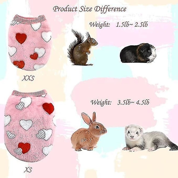 4 st Kaninkläder för Kaniner - Smådjur Marsvin Varm Väst Kläder Kostym Mjuk T-shirt för Kattunge Fret Chihuahua Valp Mini Hund
