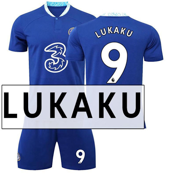 22-23 Chelsea hjemmebanesæt nr. 9 Aubameyang 7 Kante 10 Pulisic fodboldtrøjesæt 19 Mount trøje 2223 Chelsea No. 9 Lukaku #M