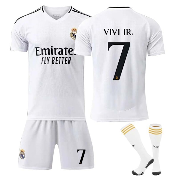 2425 Real Madrid fotbollströja VIVI JR tröja med strumpor S(165-170cm)