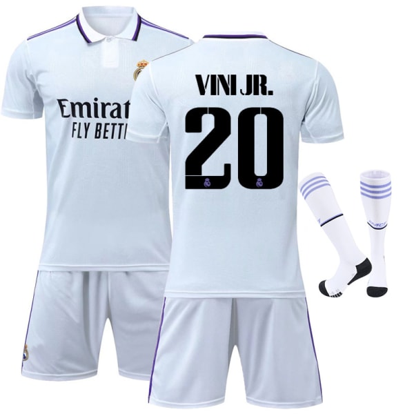 Ny Real Madrid fotballdrakt 22-23 for menn, nr. 10 Modric, nr. 9 Benzema, trenings- og kampdrakter for barn New size 11 + no socks 24 yards for children