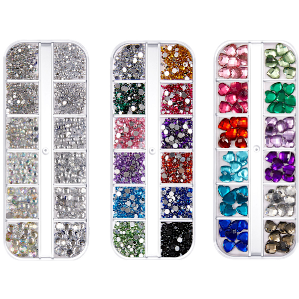 Neglesmykker, rhinestones til negle Farverige negle rhinestones