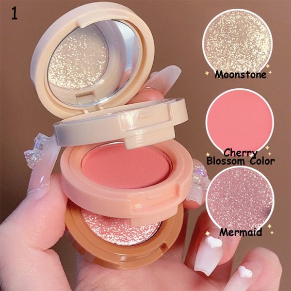 3 in 1 Highlighter Blush Palette Matte Eye Shadow 1