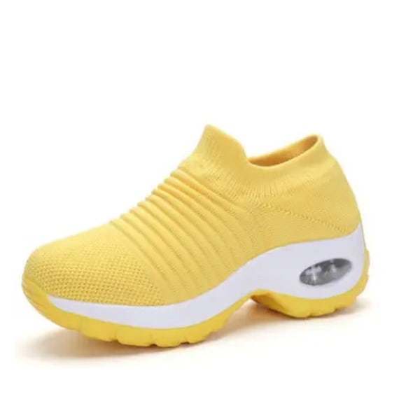 Store Størrelse Dame Air Cushion Fly Knit Sportsko Slip-on Sko Casual Sokker Sko rød ed 41