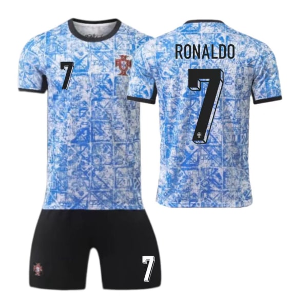 24-25 Portugalin vieraspaita nro 7 Ronaldo lasten aikuisten puku jalkapalloasu No socks size 7 18