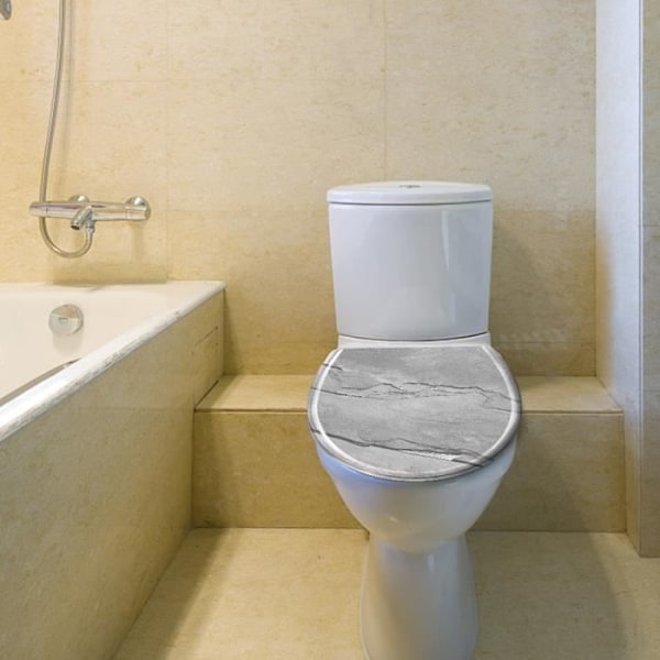 HENGMEI Toiletklap med Faldsbremse og Soft Close System Robuste Hængsler Høj Kvalitetsfinish Nem Installation (Grå)