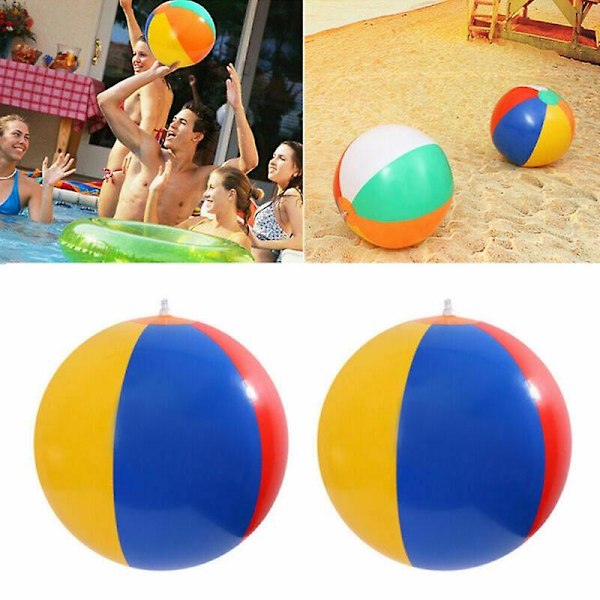 36cm2021 Sommaruppblåsbar Strandboll Sommar Utomhus Pool Lek Boll Simleksak Vattensport Vattenstudsboll TXTB1（25cm)