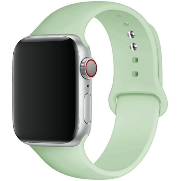 Silikone rem til Apple Watch Band 45mm 44mm 42mm 49mm 41mm 40mm 38mm correa armbånd iwatch Series 8 7 9 SE 4 3 5 Ultra 6 pistacie