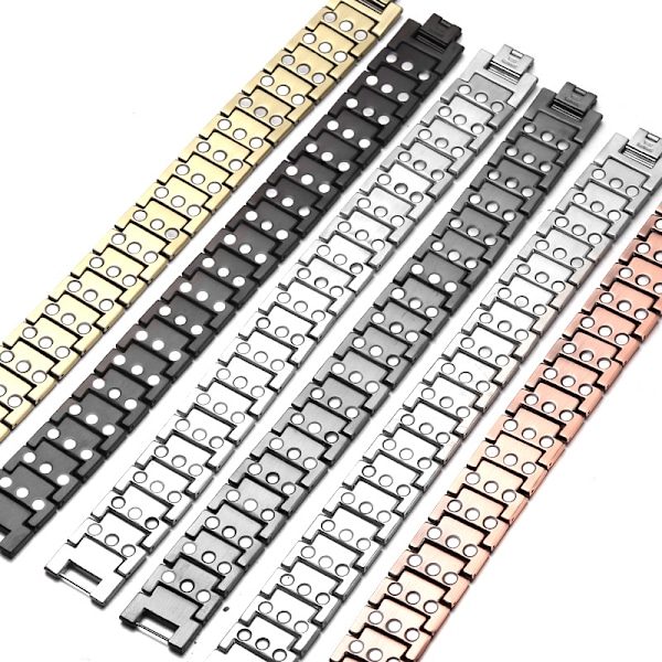 Retro röd koppararmband, magnetiskt armband negativ jonenergi herrmodell, justerbar, lämplig som fars dag-present