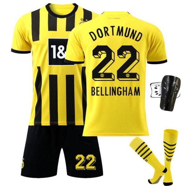 22-23 Dortmund hjemme fodboldtrøje nr. 9 Haaland 11 Reus 22 Bellingham trøjesæt med sokker 2223 Dortmund home number 22 #16