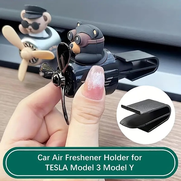 4-pakke luftfriskeradapter for Tesla Model 3 / Y 2017-2023 luftventilklipser friskluftsholdere med avstandsstykker midtkonsollholder