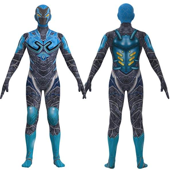 Barnens Blå Skalbagge Juldräkt Jumpsuit Mask Set 120 cm