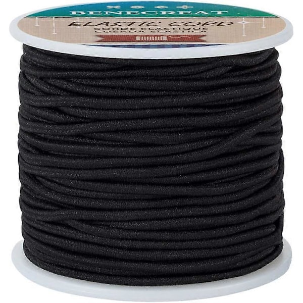 2,5 mm Sort Elastisk Snor 35 meter Stræk Tråd Perlesnor Stof Snor Reb til DIY Håndværk Armbånd Halskæde (FQ)