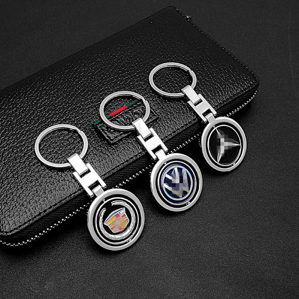 Rund bil logotyp nyckelring för män - Honda & Hyundai metall nyckelring hänge, biltillbehör Skoda