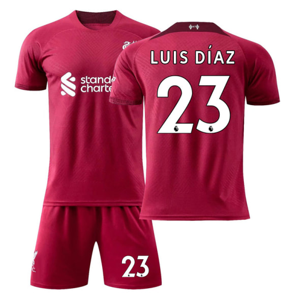 Liverpool Hjemmedrakt 22-23 Sesong Nr. 11 Salah, Nr. 10 Mané Fotballdrakt Nr. 4 Van Dijk Size 23 + No socks Children's size 22