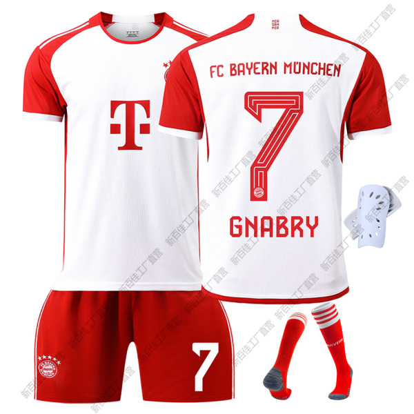 23-24 Bayern hemmatröja fotbollströja nr 10 Sane 25 Muller 7 Gnabry 42 Musiala tröjset Size 6+socks 28 yards