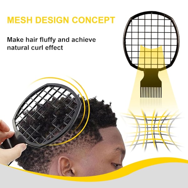 Curling Sponge Glove Metal Hair Pick och Hair Twist Comb Set för Män Kvinnor curl Selalu