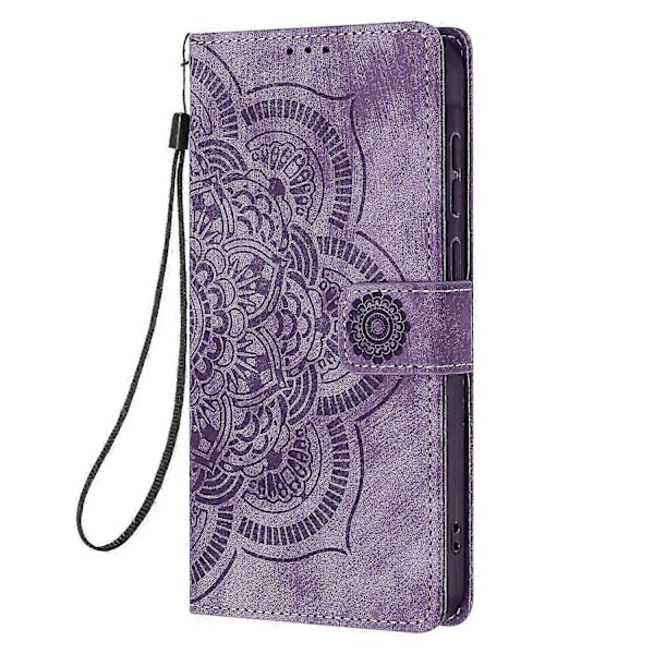 Frosted Læder Etui til Mandala Emed Retro Telefon Lilla(FQ) For Samsung Galaxy S23 FE 5G Purple