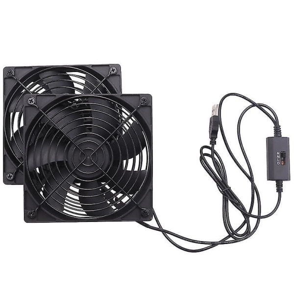 REMAKE 120mm 5V USB-driven PC Router-fläktar med hastighetsregulator Högt luftflöde Fläkt för Router Mode Som Visat(FQ)